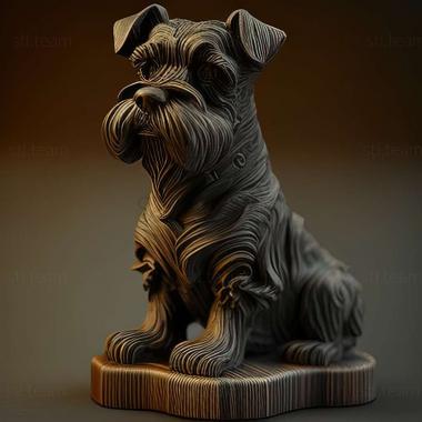 3D model Zwergschnauzer dog (STL)